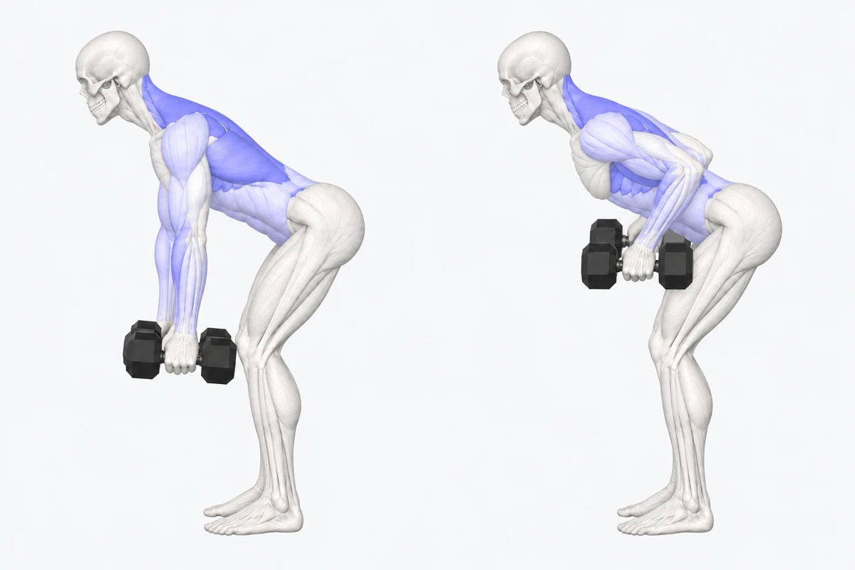 Bent Over Two-Dumbbell Row exercise illustration