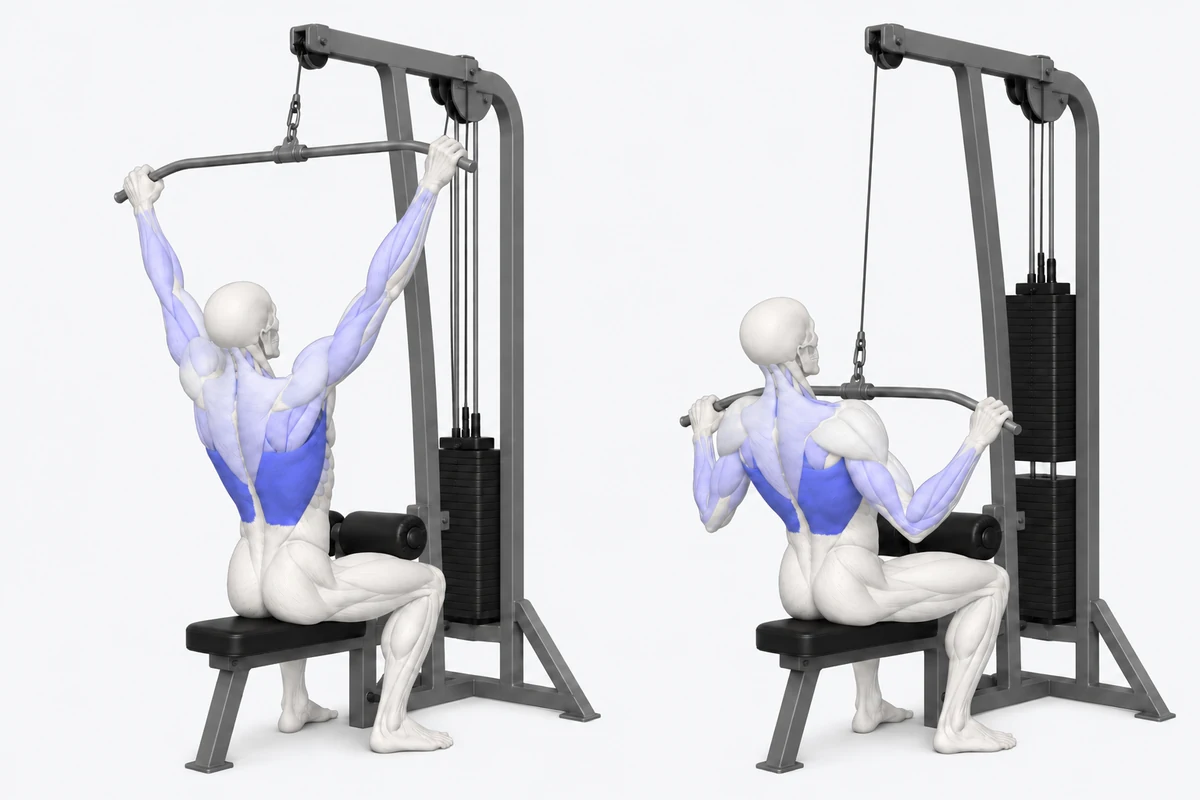 Wide-Grip Lat Pulldown exercise illustration